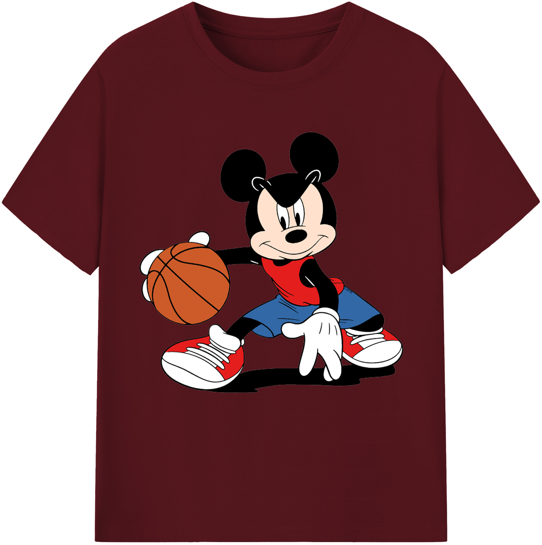 （画像用） ミッキーマウス Mickey Mouse 綿100％半袖Tシャツ（フロントプリント）